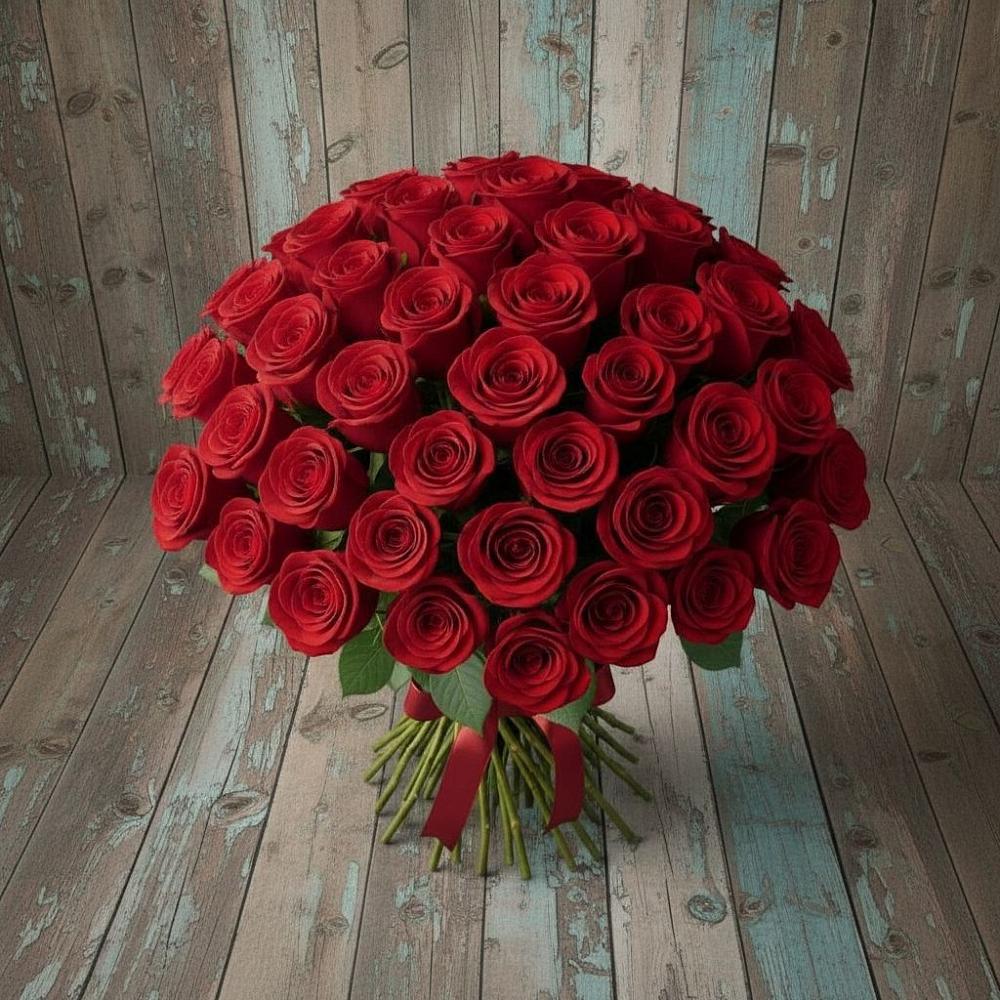 Букет 55 Красных роз Фридом в Тоцкое Второе