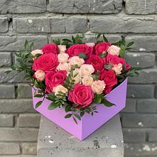 Цветочная композиция из Розы в коробке в Тоцкое Второе