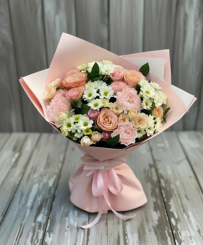 Букет цветов из: Гвоздики, Розы и Хризантемы в Тоцкое Второе