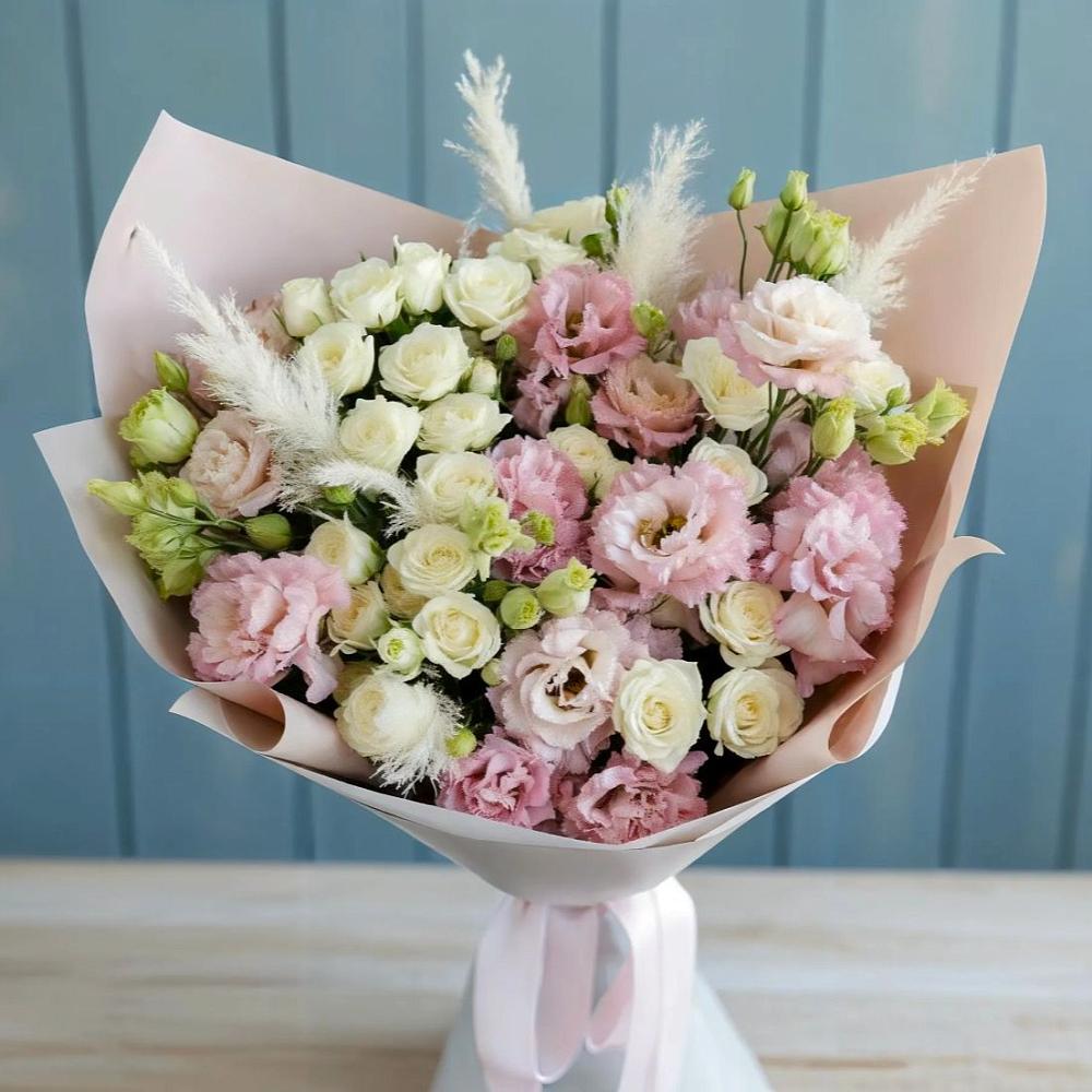 Букет цветов из: Альстромерии и Розы в Тоцкое Второе