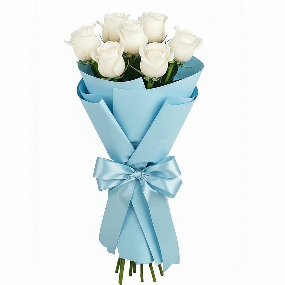 Букет 7 белых роз Проуд в Тоцкое Второе