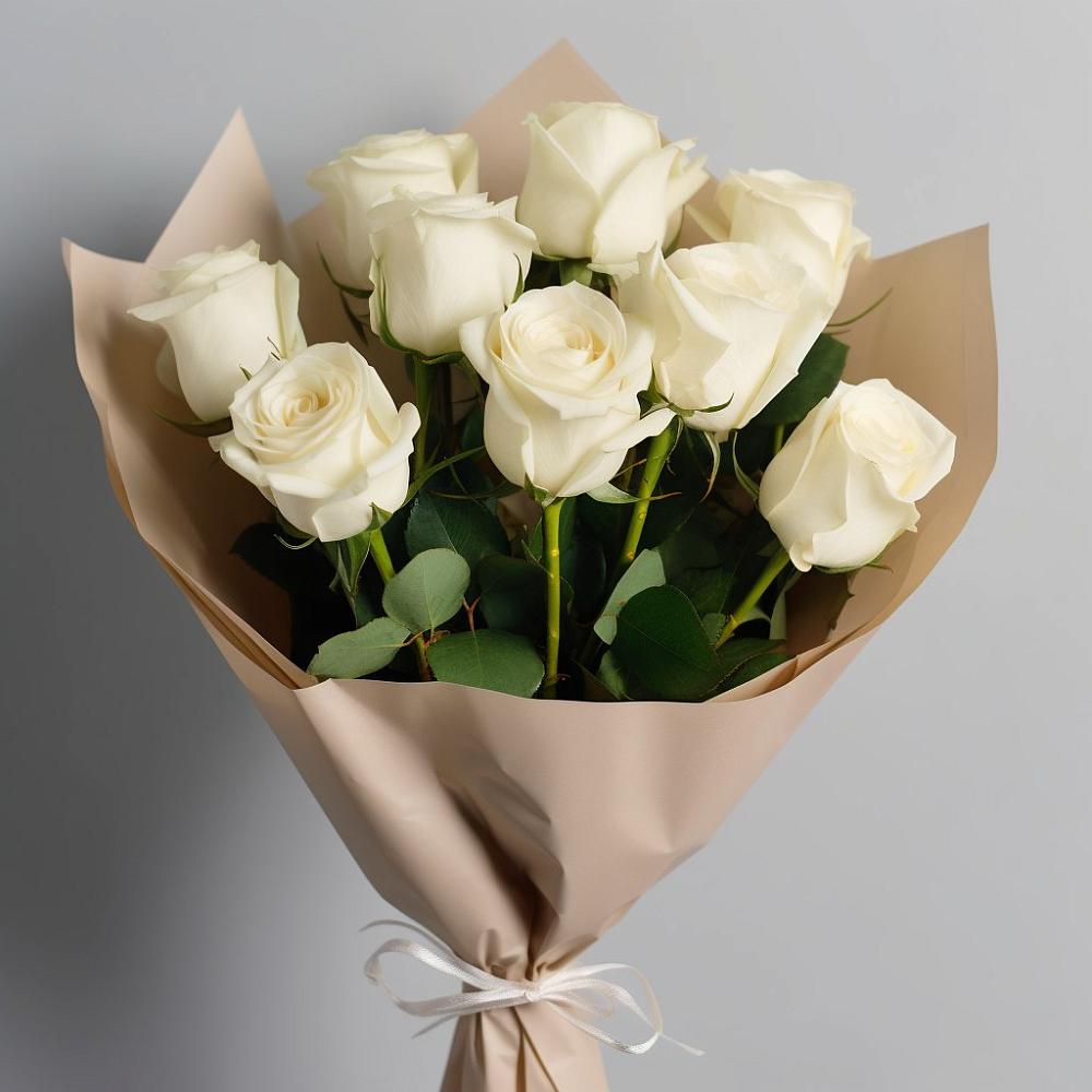 Букет 9 Белых роз Эдлесс Лав в Тоцкое Второе