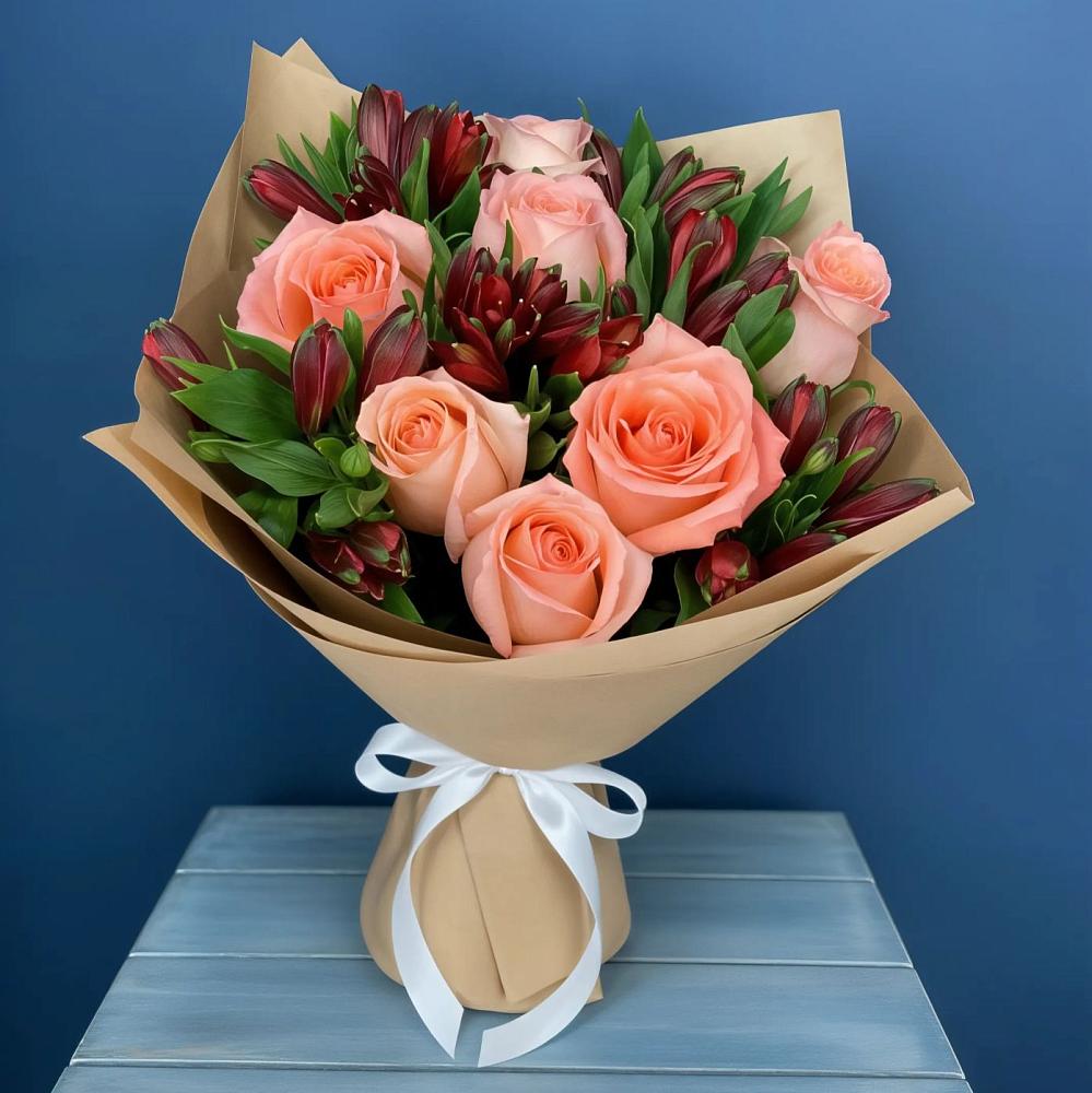 Букет цветов из: Розы и Альстромерии в Тоцкое Второе