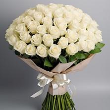 Букет 101 беля роза Белоснежка в Тоцкое Второе