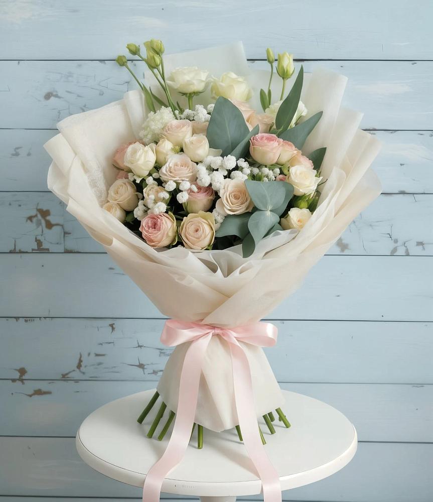 Букет цветов из: Розы и Лизиантусы в Тоцкое Второе