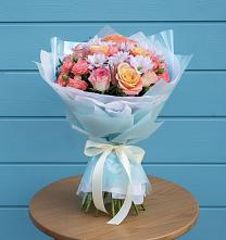 Букет цветов из:  Хризантемы и Розы в Тоцкое Второе