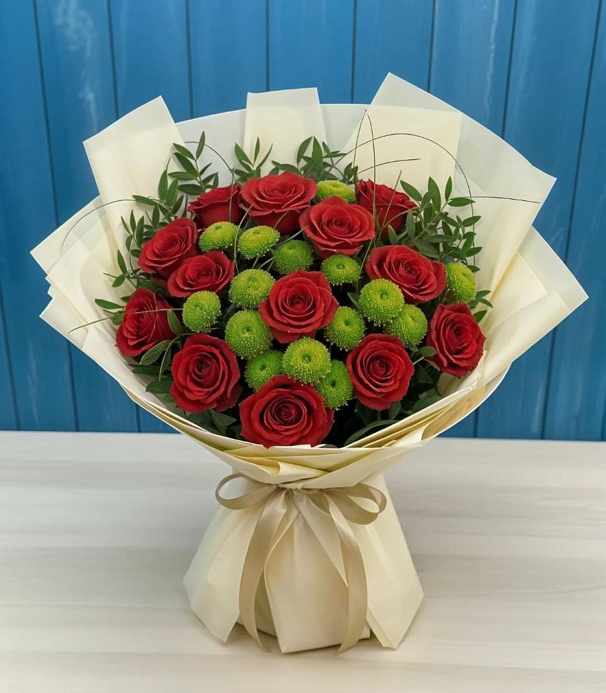 Букет цветов из: Розы и Хризантемы в Тоцкое Второе