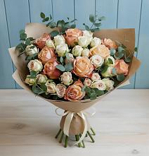 Букет цветов из:  Альстромерии и Розы в Тоцкое Второе