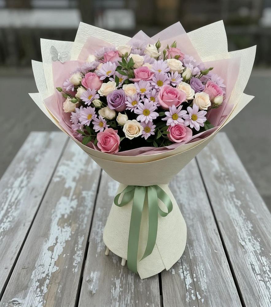 Букет цветов из: Розы и Хризантемы в Тоцкое Второе