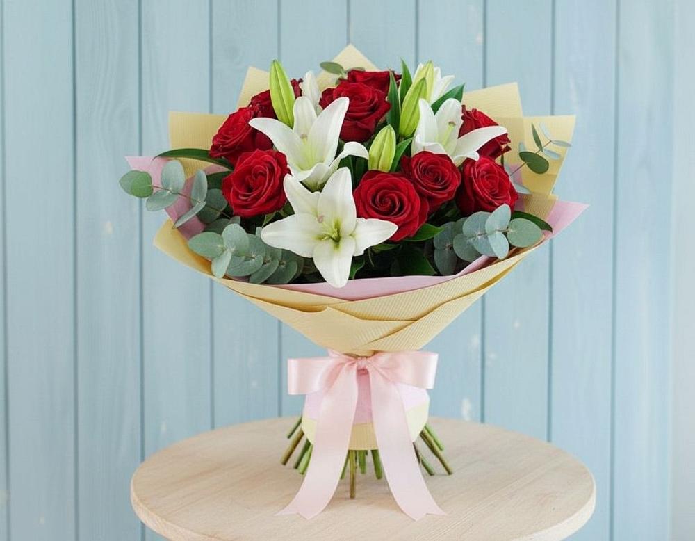 Букет цветов из: Лилии и Розы в Тоцкое Второе